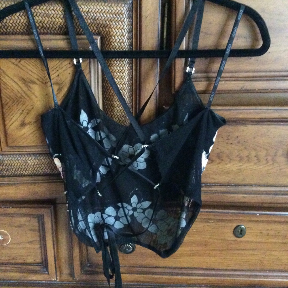 Boho XOXO  Halter Top with Glitter & Flowers! - Picture 5 of 7